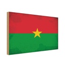 Holzschild 12x18 cm Burkina Faso Vintage Flagge Fahne Wappen