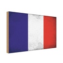 Holzschild 12x18 cm Frankreich France Vintage Flagge Fahne Wappen