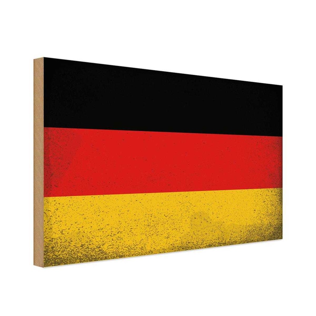 Holzschild 12x18 cm Deutschland Germany Vintage Flagge Fahne Wappen