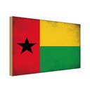 Holzschild 12x18 cm Guinea-Bissau Guinea Vintage Flagge Fahne Wappen