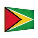 Holzschild 12x18 cm Guyana Vintage Flagge Fahne Wappen
