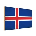 Holzschild 12x18 cm Island Iceland Vintage Flagge Fahne Wappen