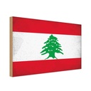 Holzschild 12x18 cm Libanon Lebanon Vintage Flagge Fahne Wappen