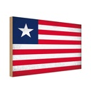 Holzschild 12x18 cm Liberia Vintage Flagge Fahne Wappen