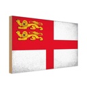 Holzschild 12x18 cm Sark Vintage Flagge Straße Stadt