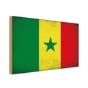 Holzschild 12x18 cm Senegal Vintage Flagge Abenteuer Reisen