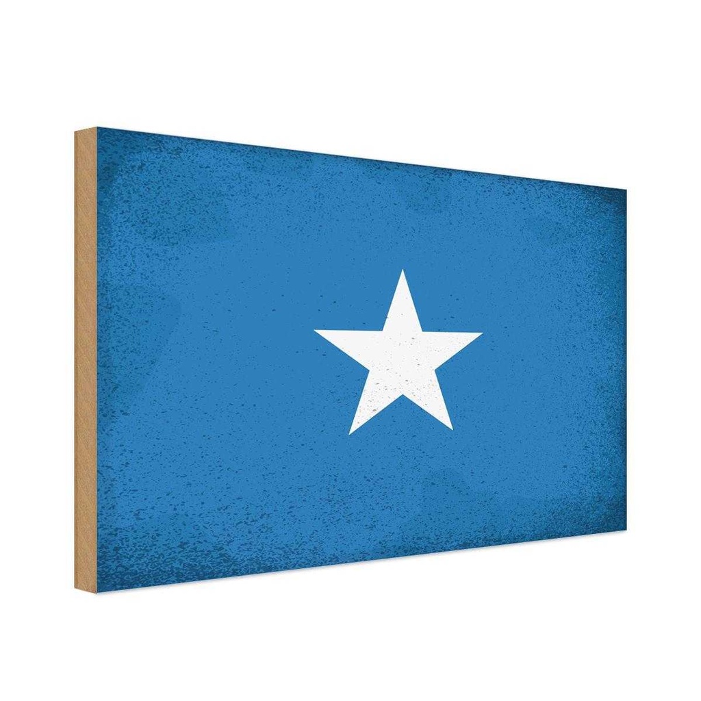 Holzschild 12x18 cm Somalia Vintage Flagge Fahne Wappen