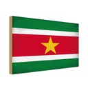 Holzschild 12x18 cm Suriname Vintage Flagge Fahne Wappen