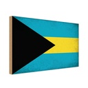 Holzschild 12x18 cm Bahama Bahamas Vintage Flagge Fahne Wappen