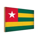 Holzschild 12x18 cm Togo Vintage Flagge Fahne Wappen
