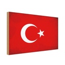 Holzschild 12x18 cm Türkei Turkey Vintage Flagge Fahne Wappen
