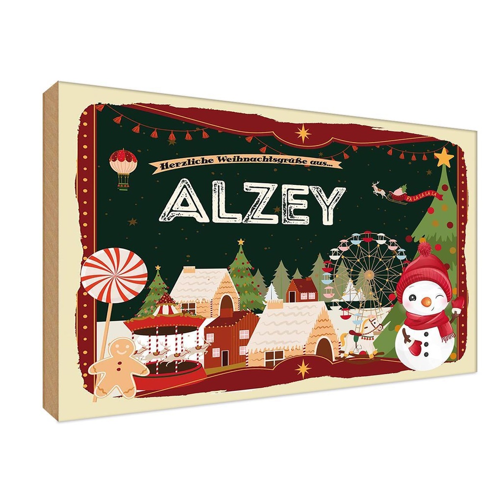 Holzschild 12x18 cm Weihnachten aus ALZEY