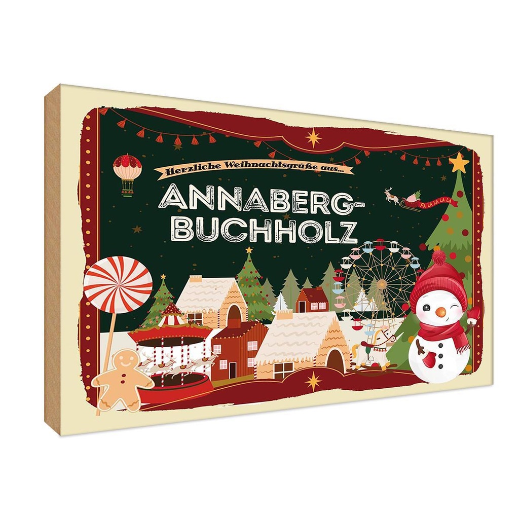 Holzschild 12x18 cm Weihnachten aus ANNABERG-BUCHHOLZ