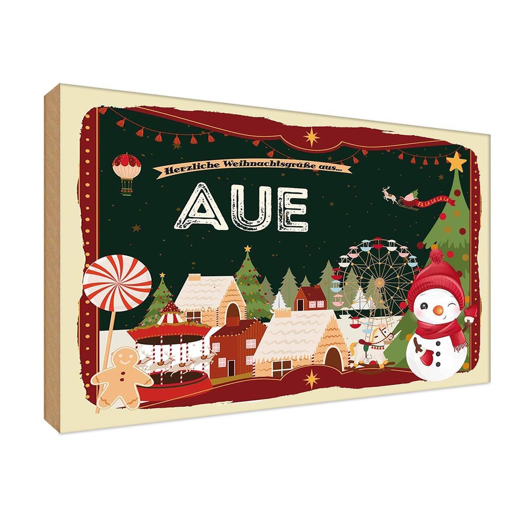 Holzschild 12x18 cm Weihnachten aus AUE