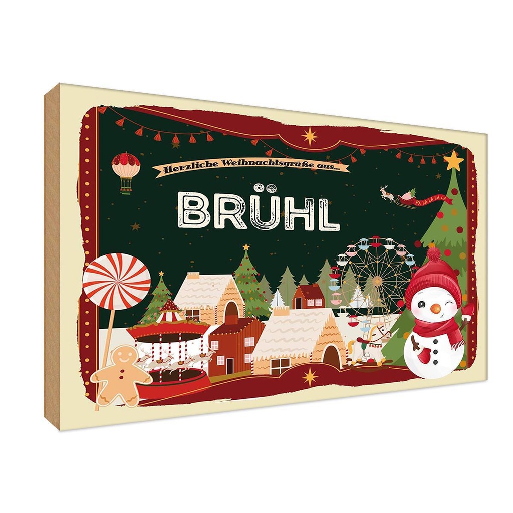 Holzschild 12x18 cm Weihnachten aus BRÜHL