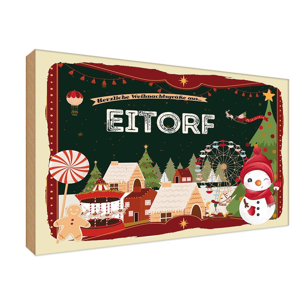 Holzschild 12x18 cm Weihnachten aus EITORF