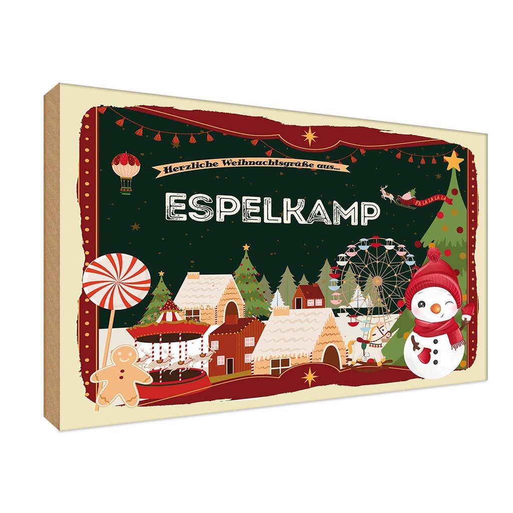 Holzschild 12x18 cm Weihnachten ESPELKAMP