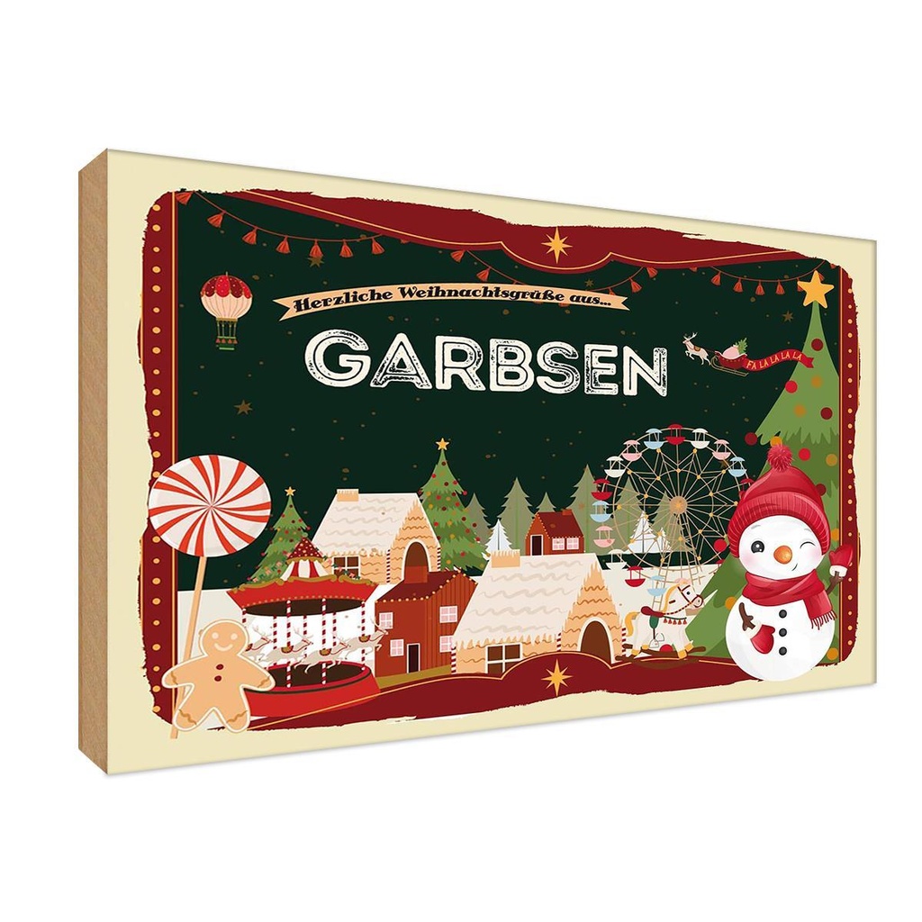 Holzschild 12x18 cm Weihnachten aus GARBSEN