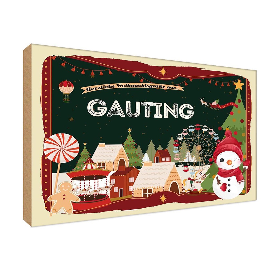 Holzschild 12x18 cm Weihnachten aus GAUTING