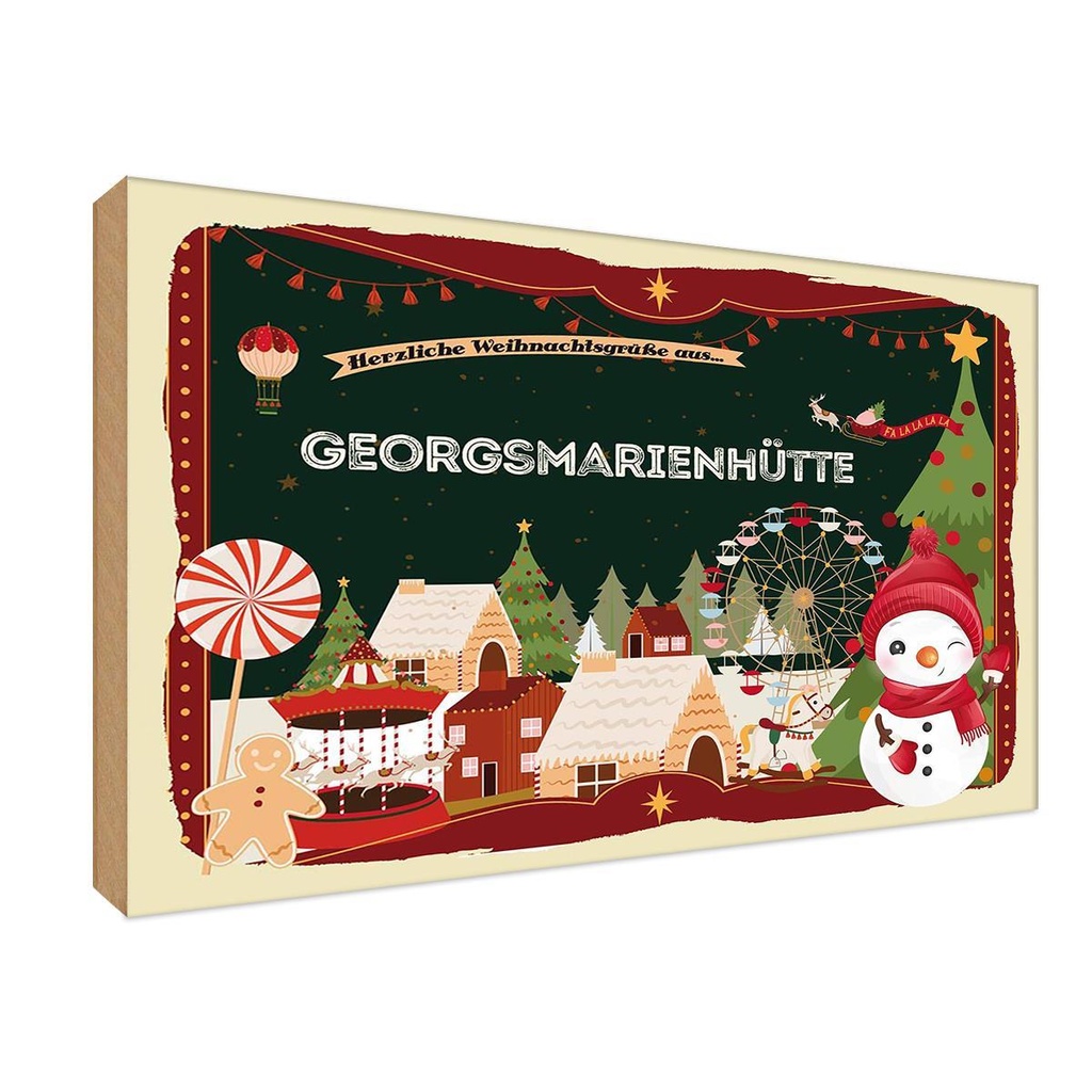 Holzschild 12x18 cm Weihnachten GEORGSMARIENHÜTTE