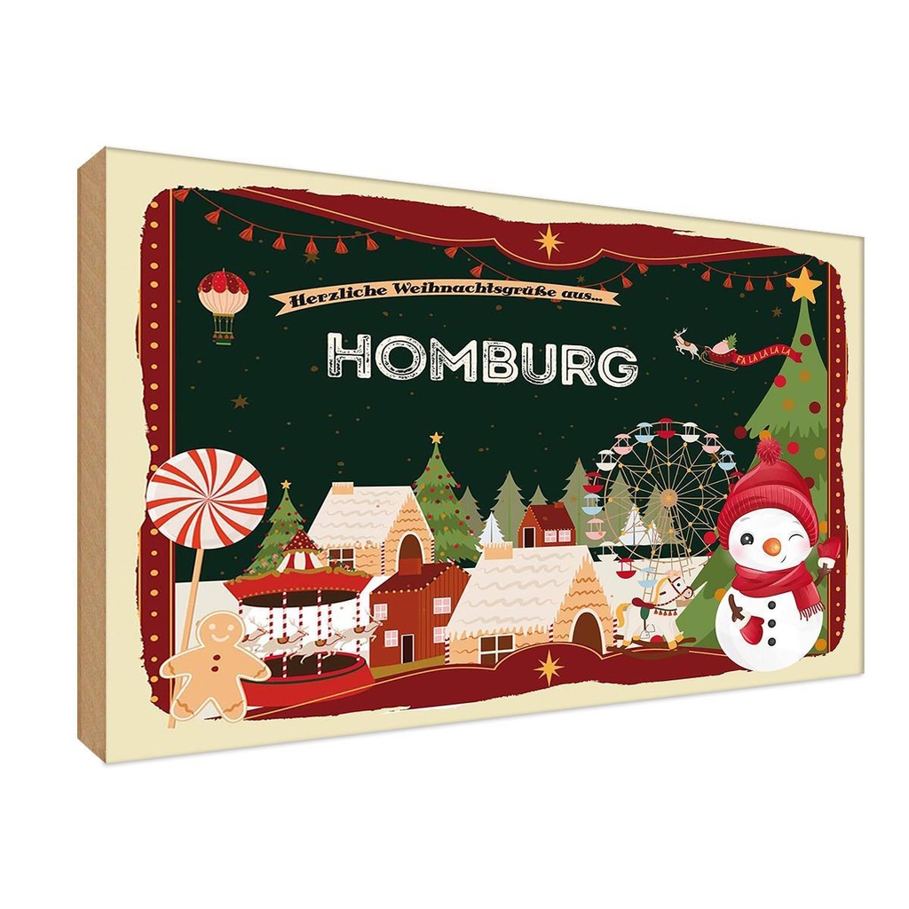 Holzschild 12x18 cm Weihnachten aus HOMBURG