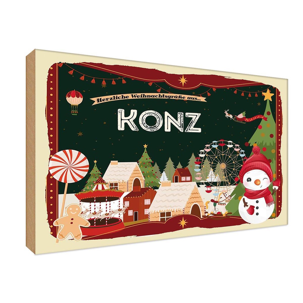 Holzschild 12x18 cm Weihnachten KONZ