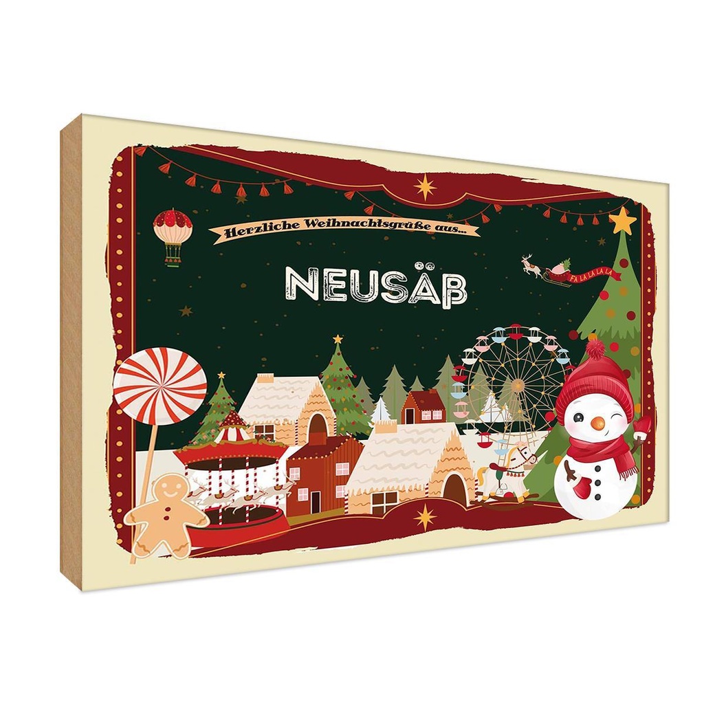 Holzschild 12x18 cm Weihnachten aus NEUSÄß