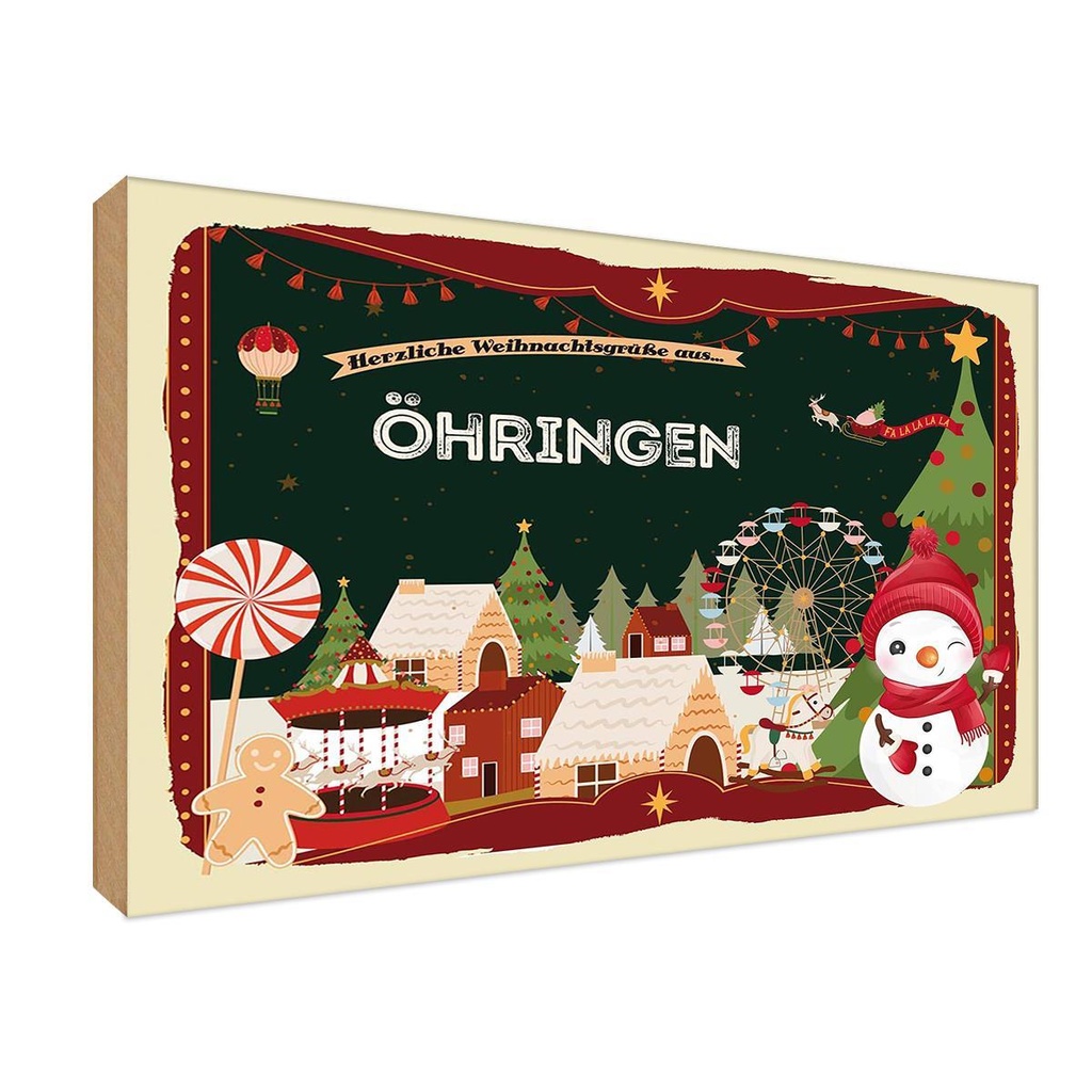 Holzschild 12x18 cm Weihnachten ÖHRINGEN