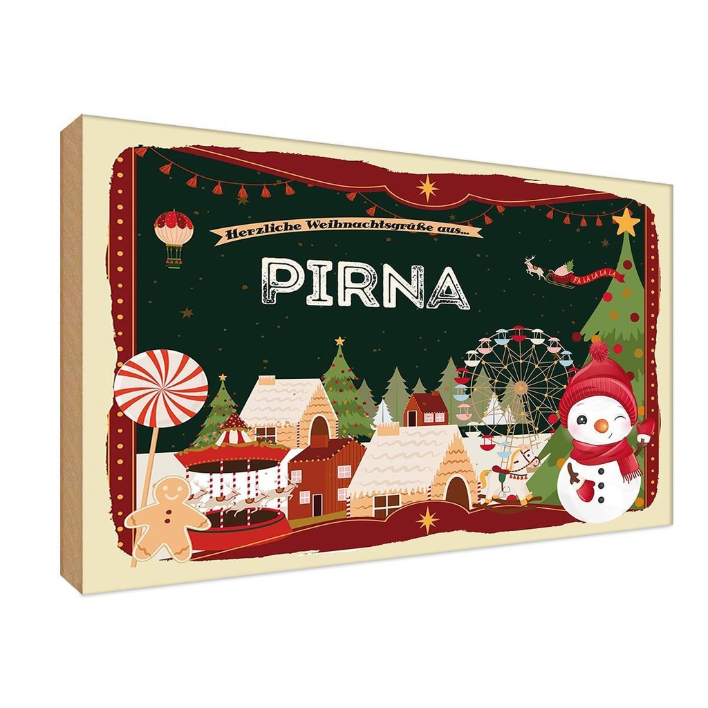 Holzschild 12x18 cm Weihnachten PIRNA