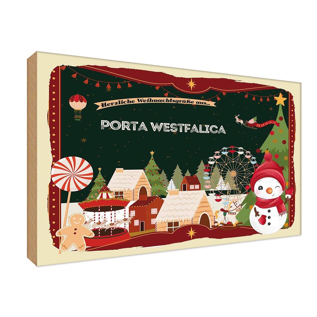 Holzschild 12x18 cm Weihnachten aus PORTA WESTFALICA