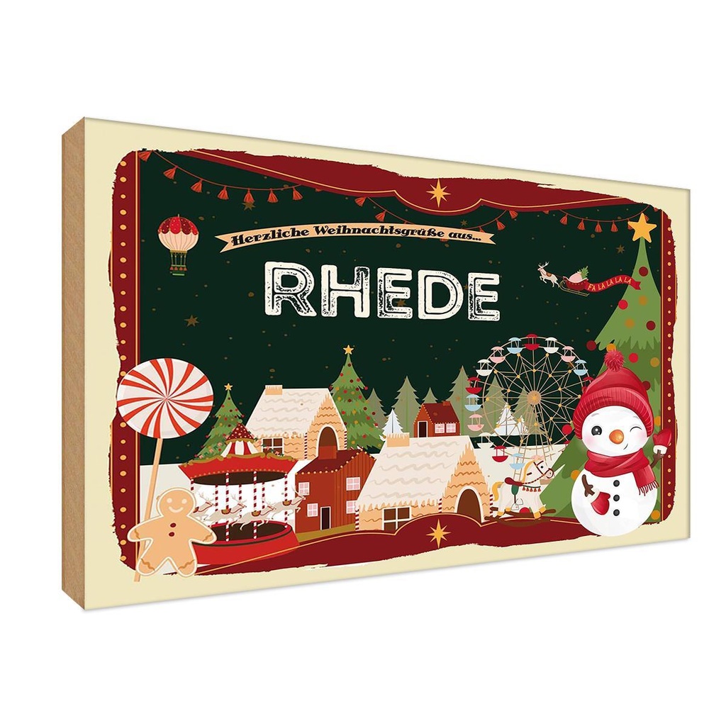 Holzschild 12x18 cm Weihnachten RHEDE