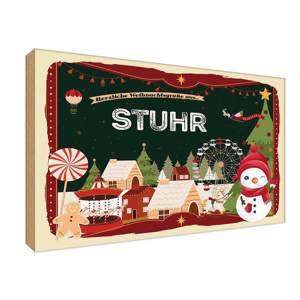 Holzschild 12x18 cm Weihnachten aus STUHR