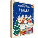 Holzschild 18x12 cm Weihnachtsgrüße aus HALLE Weihnachten