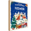 Holzschild 18x12 cm Weihnachtsgrüße aus HEMER Weihnachten