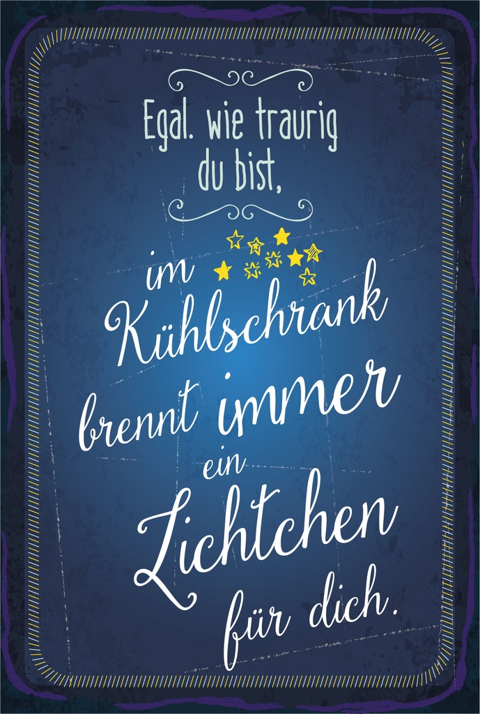 [LA-1806492-H] Holzschild 18x12 cm Im Kühlschrank brennt immer Licht für dich