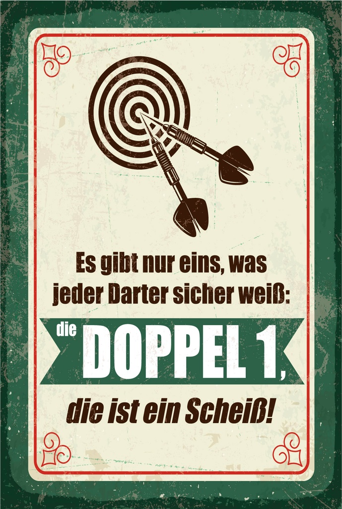 [LA-1806553-H] Holzschild 18x12 cm jeder Darter weiß die Doppel 1 ist Scheiß