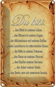 Blechschild 30x20 cm Du bist Glück in meinem Leben Dekoration Spruch Zitat