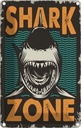 Blechschild 30x20 cm Shark Zone Hai See Warnschild Hinweisschild Sicherheit Vorsicht