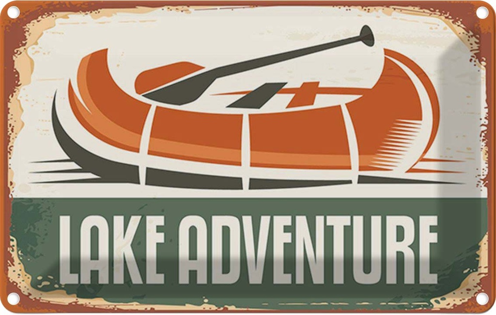 Blechschild 20x30 cm lake adventure Outdoor Camping