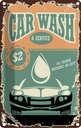 Blechschild 30x20 cm Car Wash Service mechanic on duty Warnschild Hinweisschild Sicherheit Vorsicht