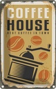 Blechschild 30x20 cm Kaffee Coffee House best in town Essen Trinken