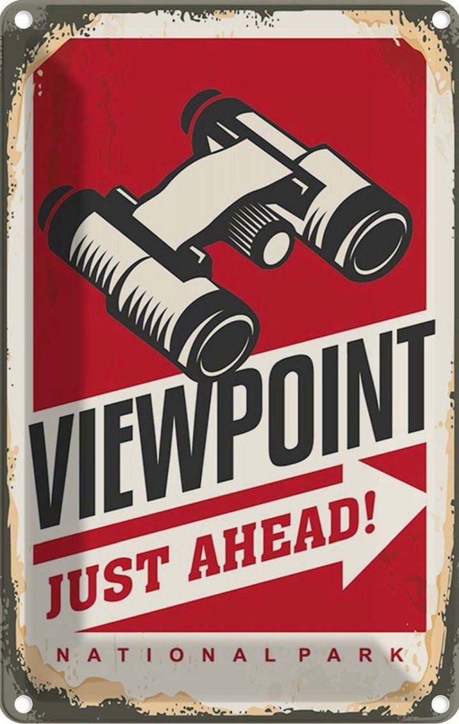 Blechschild 30x20 cm Viewpoint just ahead Adventure Dekoration