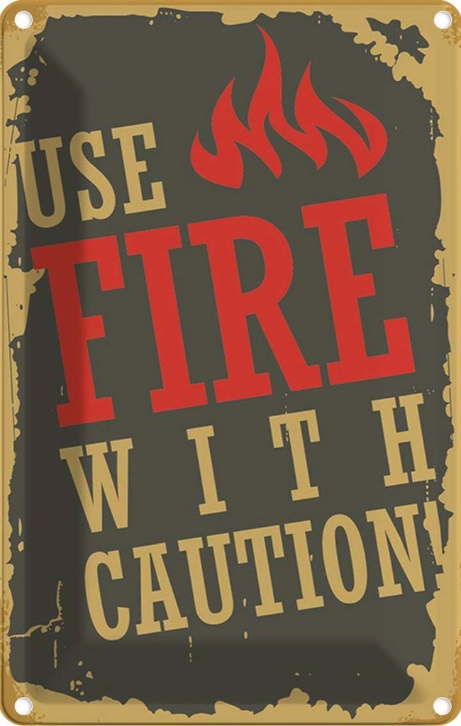 Blechschild 30x20 cm Camping use fire with caution! Outdoor