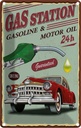 Blechschild 30x20 cm Gas Station gasoline motor oil 24 Warnschild Hinweisschild Sicherheit Vorsicht