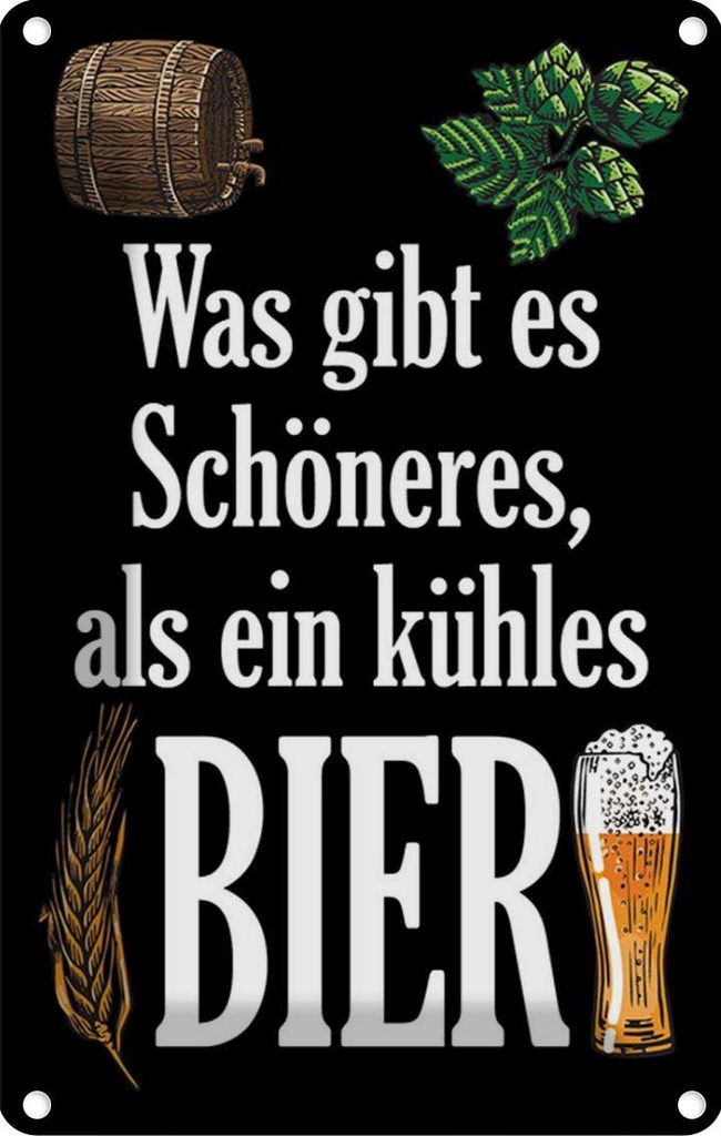 Blechschild 30x20 cm was schöneres als kühles Bier Essen Trinken