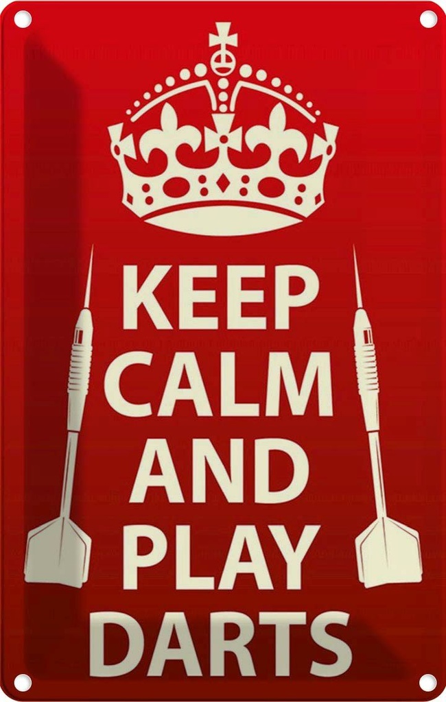 Blechschild 30x20 cm Keep Calm and play Darts Yoga