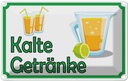 Blechschild 20x30 cm kalte Getränke Verkauf Essen Trinken