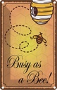 Blechschild 30x20 cm Busy as a bee Biene Honig Imkerei Spruch Zitat
