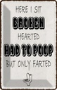 Blechschild 30x20 cm here i sit broken hearted came Dekoration