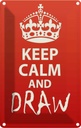 Blechschild 30x20 cm Keep Calm and draw Yoga